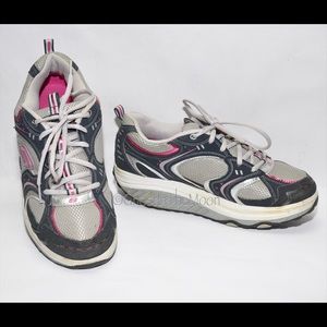 Skechers Shape Ups Womens US 9.5 Gray Pink White